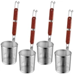 Tessco 4 Pcs Pasta Strainer 5.9X6.3 Stainless Basket Wood Handle Set. Fixed Price $56.59.