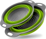 Collapsible Colander Of 2 Silicone Kitchen Strainer Set, Perfect Green. Fixed Price $28.84.