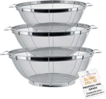 Set Of Stainless Steel Colander Strainers Net Baskets 5, 4, & 3-QUART. Fixed Price $39.99.