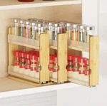 Bamboo Pull Out Spice Rack Organizer For Cabinet Heavy Duty Slide Seasoning. Fixed Price $32.99.