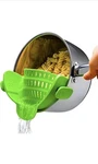 Kitchen Snap N' Clip Strainer For Pots And Pans Collapsible Silicone. Fixed Price $21.49.
