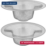 2 Pack - 4.5" Top / 3" Mesh Basket Kitchen Sink Drain Strainer Silver. Fixed Price $8.61.