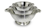 Excelsteel 3-PC Stainless Colander Set Nesting, Mirror Polished, Handles. Fixed Price $76.72.