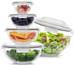 Joyjolt Kitchen Mixing Bowls. 5PC Glass With Lids Set Neat Nesting Large Incl. Fixed Price $62.85.