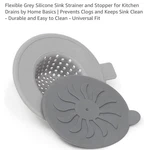 Flexible Grey Silicone Sink Strainer And Stopper For Kitchen Drains By Gray. Fixed Price $14.88.