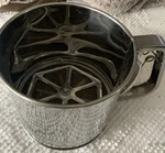 Flour Sifter Filter Sieve Auto Stainless Steel Cooking Hand Shaker F/s W/track#. Fixed Price $15.00.