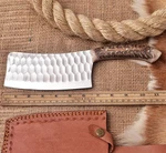 High Polish Carbon Steel Forged Blade Cleaver Meat Chopper Pinecone Handle. Fixed Price $48.00.