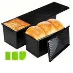 Barlket Black Pullman Loaf With Lid, 2X Bread Pans 13" & 8" Oven Safe. Fixed Price $73.92.