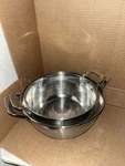 Miu Stainless Steel Colanders 8 /9.5 Set Of 2. Fixed Price $79.96.