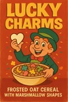Lucky Charms Cereal Box *2X3 Fridge Magnet* Children Breakfast Food Bowl Milk. Fixed Price $9.95.