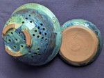 Studio Art Pottery Stoneware Berry Strainer/colander Bowl With Underplate Signed. Fixed Price $45.00.