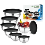 Yjslict Stainless Steel Mixing Bowls With Lids Set, 7 Pcs Nesting Design Meta.... Fixed Price $38.92.