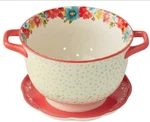 Pioneer Woman Breezy Blossom Berry Colander Ceramic Strainer Drip Plate. Fixed Price $35.00.