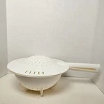 Vintage Tupperware Double Colander Strainer Set With Lid Made Usa Stingray Mcm. Fixed Price $24.95.