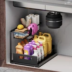 Ceetug Under Sink Organizers And Storage 2 Tier Slide Out 1 Pack, Black. Fixed Price $18.82.