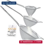 U.s. Kitchen Supply Set Of Stainless Steel Conical Strainers - 3", 4" & 5.5". Fixed Price $24.36.