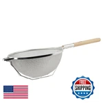 Winco Strainer 14-INCH Diameter Reinforced Double Mesh Medium Nickel Tan MST-14D. Fixed Price $65.28.