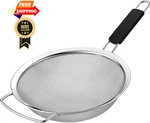 Kafoor 9" Large Extra Fine Mesh Strainer With Thermo Plastic Inches, Silver. Fixed Price $31.99.