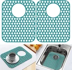 2 Pack Behok Green Silicone Protectors For Kitchen Sinks, 13.58"X. Fixed Price $30.64.