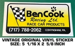 Ben Cook Racing Ltd Race Car Products - Vintage Original Vinyl Decal Sticker. Fixed Price $7.97.