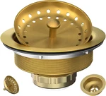 Kitchen Sink Drain Assembly Gold Strainer With Fixed Post 3-1/2 Inch. Fixed Price $39.25.