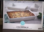 Martha Stewart Stoneware 3-PIECE Bakeware Set. Fixed Price $46.02.