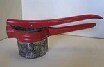 Vintage Tomato Press Strainer Red Handle Metal Kitchen Tool 11 Farmhouse Retro. Fixed Price $12.72.