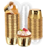 Eusoar Gold Cupcake Cups With Lids, 3.5 Oz, 100PCS Disposable Foil Baking. Fixed Price $33.03.