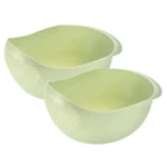 2PCS Green Rice Washing Filter Home Strainer Basket Fruit Drain Bowl. Fixed Price $18.92.