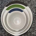Oxo 3 Piece Plastic Mixing Set - Nesting With Rubber Grip. Fixed Price $14.45.