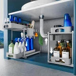 Verifost 2 Pack Adjustable Gray Under Sink Organizers, Tier Pull Out Storag.... Fixed Price $45.26.
