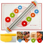 Mikula Rolling Pin Set: Stainless Steel, Adjustable Thickness Rings, Pastry Mat. Fixed Price $31.98.