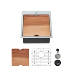 Kitchen Sink, 17 X 19 Inch Drop-in Bar Stainless Steel Topmount .... Fixed Price $205.06.
