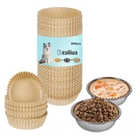 Bulk Disposable Cat Bowls Set (300 Pcs Food Liners + 2 Stainless.... Fixed Price $28.59.