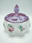 Rare Vintage Fenton Trellis Melon Powder/candy Jar W/pink Lid - Signed Label. Fixed Price $85.00.