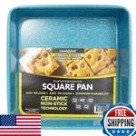 Casaware Ceramic Coated Nonstick Heavy Weight 9-INCH Square Cake Pan (blue Grani. Fixed Price $44.83.