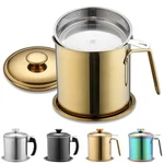 Bacon Grease Container With Strainer 47OZ/1.4L, Titanium Golden Plating .... Fixed Price $26.20.