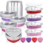 Fainne 20 Sets Valentine Day 5" Aluminum Foil Heart Shaped Cake Pans With Clea. Fixed Price $56.01.
