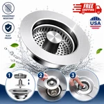 3-IN-1 Sink Strainer Stopper Stainless Steel Food Catcher Anti-clog Usa Stock. Fixed Price $9.99.