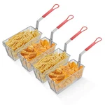 Wechef 4 Pack Deep Fryer Baskets W/ Handle For Commercial Restaurant Kitchen. Fixed Price $99.90.