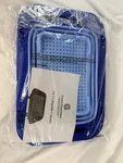 New Cooks Essentials 3 1 Collapsible Silicone Blue Kitchen Colander Strainer. Fixed Price $5.99.