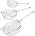 3 Pcs Plastic Nylon Mesh Strainer Colander With Handle Double Ear Fine Food. Fixed Price $18.72.