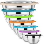 P&p Chef Mixing With Lid Set Of 7, Stainless Steel Nesting Salad Bowls For. Fixed Price $70.90.