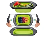 Collapsible-green & Grey Over The Sink Colander With Handles-folding Strainer. Fixed Price $28.19.