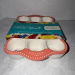 Pioneer Woman Celia Stoneware Holder Coral 6X9X1.5 Inches Holds 12 Eggs. Fixed Price $11.99.