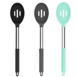 Silicone Slotted Cooking Spoon Set (13.2"), 3-PACK Large Stainless Steel Hand.... Fixed Price $16.97.