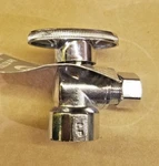 Keeney K2048PCLF Iron Pipe 1/2" In X3/8" Out 1/4 Turn Angle Valve Chrome. Fixed Price $18.77.