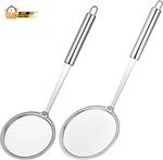 2 Pcs Fat Skimmer Spoon, Stainless Steel Fine Mesh Food Strainer Ladle With Lon. Fixed Price $12.90.