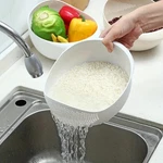 Multi Use Rice Washing Vegetable Fruit Strainer White Bowl Washer Usa Ship. Fixed Price $6.85.
