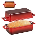 P&p Chef 2-IN-1 9 X 5 Inch Cast Iron Loaf With Lid (red), Bread Pans Fo. Fixed Price $75.12.